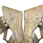 BOC Born Concept Shoes‎ Womens Size 9 40.5 Wedge Sandals Strappy Cork Platform Gold Photo 5