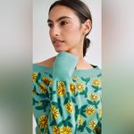 Anthropologie Marcello Velho Sunny Floral Crop Sweater Pullover - Medium - EUC Photo 3