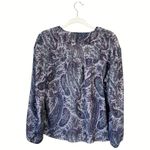 Aritzia  Little Moon Corsica Blouse Purple Paisley Ruffle Size Small Boho Photo 2