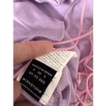 Lavender Ribbed Lace Up Back Bodysuit Size Small Purple Ruched Front One Piece Photo 4