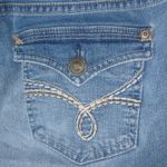 Wallflower 5 27 Long Jeans Shorts Rivet Flap Stitched Pocket Blue Photo 3