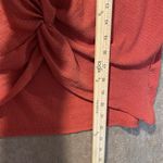 ZARA  Shirt Women's Medium Twist Front Burnt Orange Deep Vneck Top Scrunched Photo 5