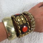 Vintage 90s single gold Crome stripe bangle Photo 1