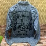Ed Hardy  Women’s Blue Denim Shirt size L Photo 3