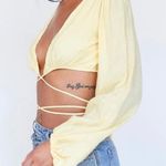 Princess Polly Ayesha Yellow Crop Tie Top Photo 1