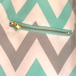 Tacera  Aqua Chevron Tab Sleeve Blouse Size M Photo 6