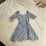 Buddy Love jennifer puff sleeve gold metallic star dress baby blue mini dress S Photo 14