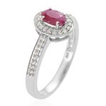 Boutique Ruby&White Zircon Ring in Platinum Over Silver 925 Photo 1