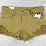 Vanilla Star Jeans VANILLA STAR Crochet Lace Trim Cut-off Mini Denim Jean Shorts NWT 13 Photo 3