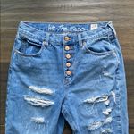 We The Free  Distressed Straight Leg High Rise Jeans Womens Sz 28 Blue Button Fly Photo 1