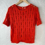 Anthropologie MOTH | Cut Out Knit Short Sleeve Sweater Photo 1