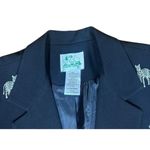 Quacker Factory Womens M Zebra All Over Embroidery Blazer Jacket Black Safari Size M Photo 6