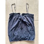 American Eagle Tank Womens Small Blue Crochet Trim Babydoll Y2K Boho Tie Photo 2