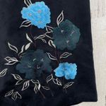 Vintage Alfani Whimsigoth Fairy Velvet Skirt Womens 10 Black Blue Embroidered Photo 2