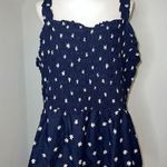 Ava & Viv Women’s Tank Top Smocked Floral Navy Blouse XL  Photo 1