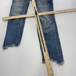 ZARA Jeans Womens 2 Blue Distressed Raw Hem Skinny Mid Rise Vintage Wash Denim Photo 5