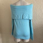Lilly Pulitzer  Belinda Off the Shoulder Light Aqua Blue Pullover Small Photo 4
