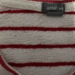 Aerie  Knit Top Ivory Red Stripe Long Sleeve Drop Shoulder Terry Oversized Photo 2