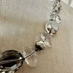 Stella & Dot  Chloe Ribbon Tie Smokey Grey beaded Necklace Photo 2