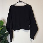 Victoria's Secret  NWT Black Lace-Up cropped Sweatshirt Medium Photo 3
