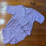 Kyra Purple Stripe Lounge Short Set Photo 0