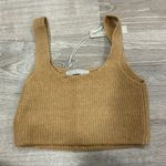Everlane NWT Tan Wool Yak Blend Cropped Stretchy Ribbed Tank Photo 1