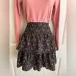 Chelsea and Violet EUC Black Dainty Floral Skirt sz Large Photo 7