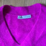 ZARA  V-Neck Sweater in Bold Pink Photo 1