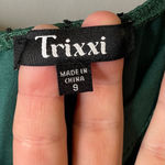 Trixxi  Womens Green Belted Dress Long Sleeve Ruffled Skirt Juniors Size 9 Photo 4