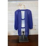 Petticoat Alley Anthropologie Sheer Open Back Blue Blouse Photo 14