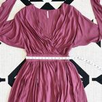 Free People Lucid Dream Draped Front Long Sleeve Mini Dress in Mauve Size 0 Photo 2
