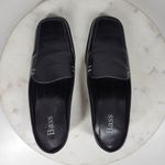 VTG Bass Artist Mules Womens 6 Black Leather Slip On Square Toe Block Heel 2003 Photo 4