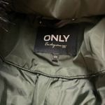 Only Olluna Quilted Dark Green Coat Long Hooded Faux Fur Size XS Photo 4