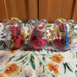 American Vintage NEW VTG 80s Christmas Ornaments Gummy Bear Girls Plastic Hair Clips Barrettes Photo 1