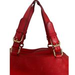 MCM Authentic Red Leather Pebble Handbag Purse Pocketbook Medium Sized READ Photo 4