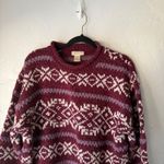 CORSAGE Vintage Womens Burgundy Nordic Fair Isle Knit Sweater Pullover Size L Red Size L Photo 1