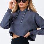 Princess Polly Gray Cropped Hoodie Photo 0