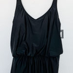 Ellen Tracy NWT One Piece Swim Romper Black Size 12 Black Classic Resort Beach Photo 0