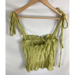 Emory park  Green Ruched Tie Sleeve Crop Tank Size Large Photo 3