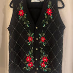 Vintage Victoria Jones Black Christmas Sweater Vest Size M Photo 0