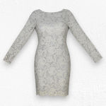 Ralph Lauren Lauren  Gold Shimmer Lace Black Label Long Sleeve Short Dress Size 4 Photo 0