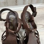 Ralph Lauren Lauren  Brown Leather Fernanda Strappy Heels Womens 6.5 Photo 2