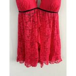 secret treasures Red Lace Babydoll Sexy Lingerie Sheer Nightie Size Medium Photo 4