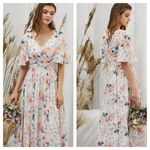 MissJophiel Ruffled Tea Length Pink Bridesmaid, Prom Dress, New with Tags Size 8 Photo 1