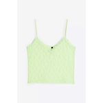 H&M size small camisole sheer light green lace tank top V-neck baby tee cropped Photo 6