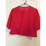 J & Sky Women's Size Jersey Top Short Sleeve Cropped Red Photo 6