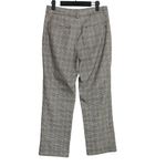 ZARA  Checkered Plaid High Rise Trouser Dress Pant Belt Loops Cuffed Hems 4 Grey Photo 4