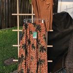 True Destinations Palm Trees Wide Leg Palazzo Pants Resortwear beach coverup L Tan Size L Photo 5