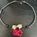 Artisan Vintage  made polymer clay kissing leopards necklace Photo 4