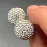 White Double Pearl Earrings Sterling Silver Made With Swarovski crystal Bridal Photo 4